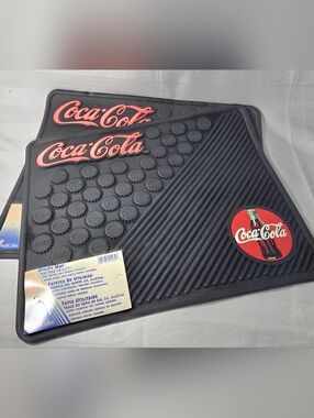 Vintage 1990's Coca Cola Black & Red Utility/Car Mats